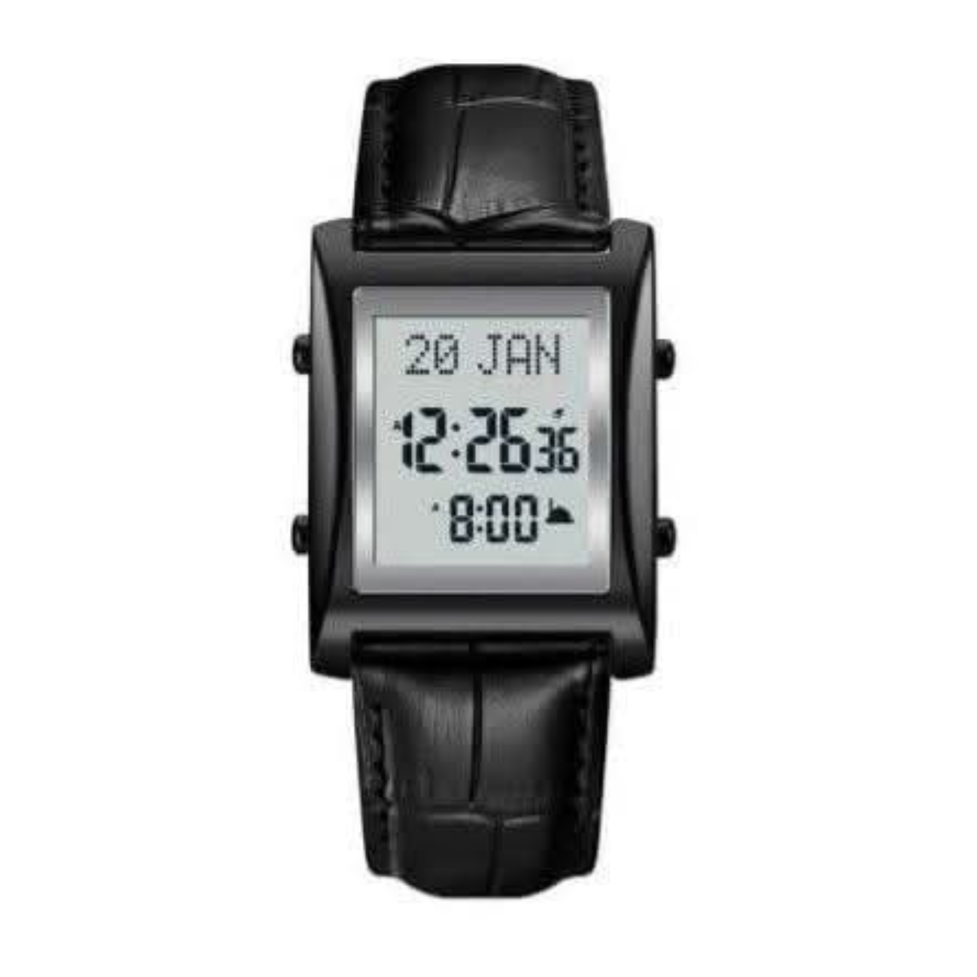 ساعة رقمية بسوار جلدي